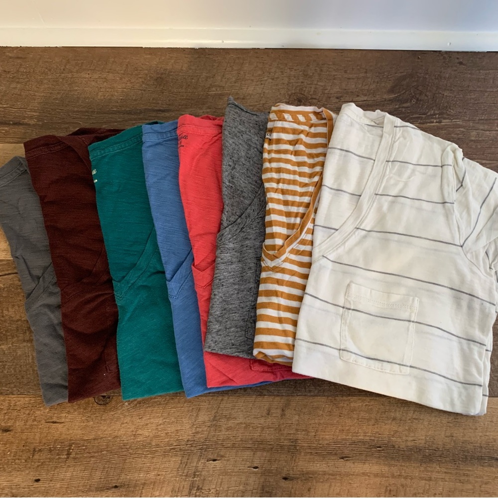 Lot of 8 Madewell Whisper Soft V-Neck Tshirts